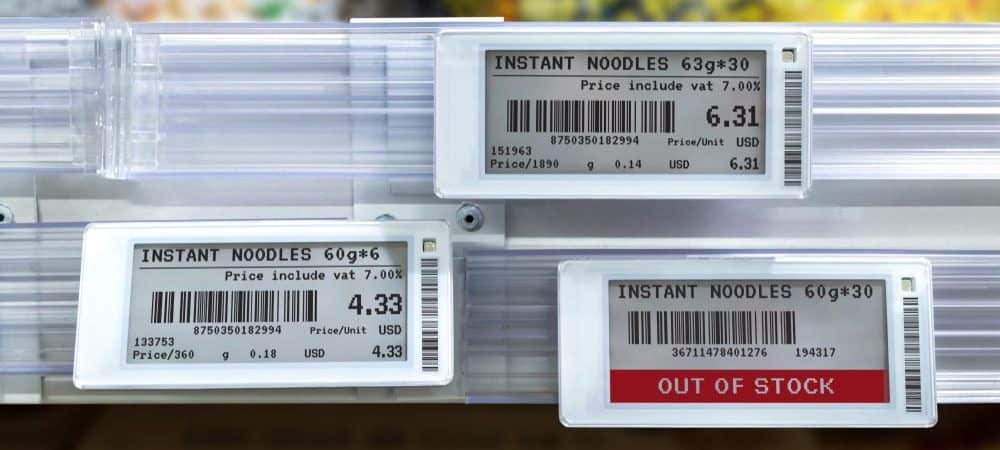 sap retail esl electronic shelf labels intralogistics [shutterstock: 1531681229, Zapp2Photo]